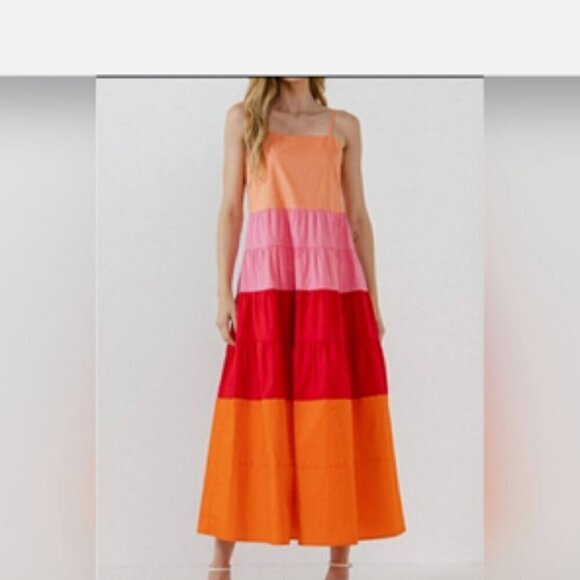 English Factory Tiered Ruffled Sienna Maxi Dress Size Small - Picture 10 of 10